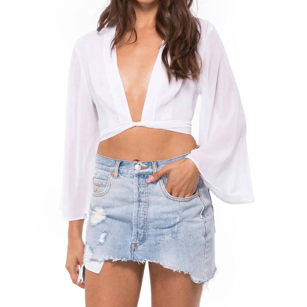 NEW SHOW ME YOUR MUMU jordyn tie top in white
